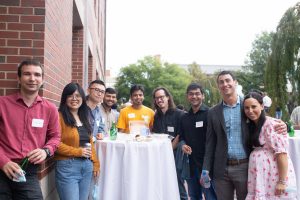 A group of doctoral graduates reconnects at the Class of 2020 Celebration