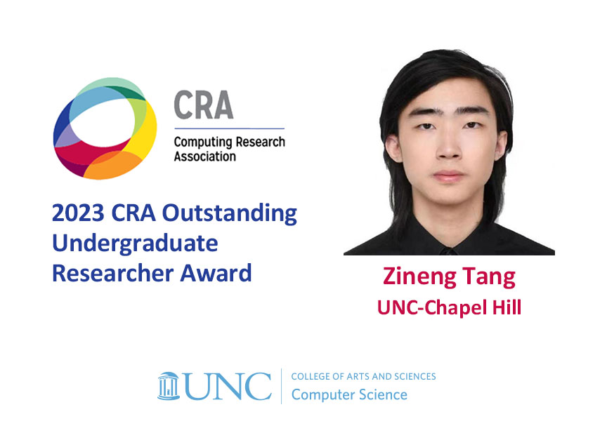 Zineng Tang wins 2023 CRA Outstanding Undergraduate Researcher Award