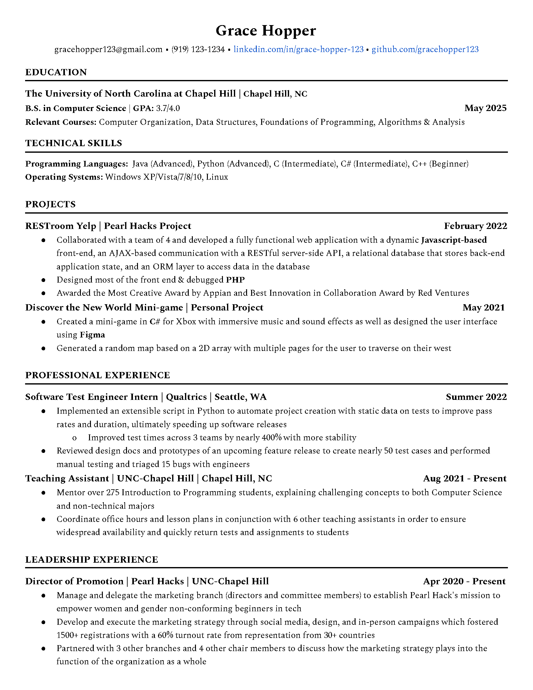 engineering job resume samples
