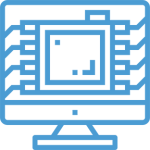 microchip on a computer screen icon