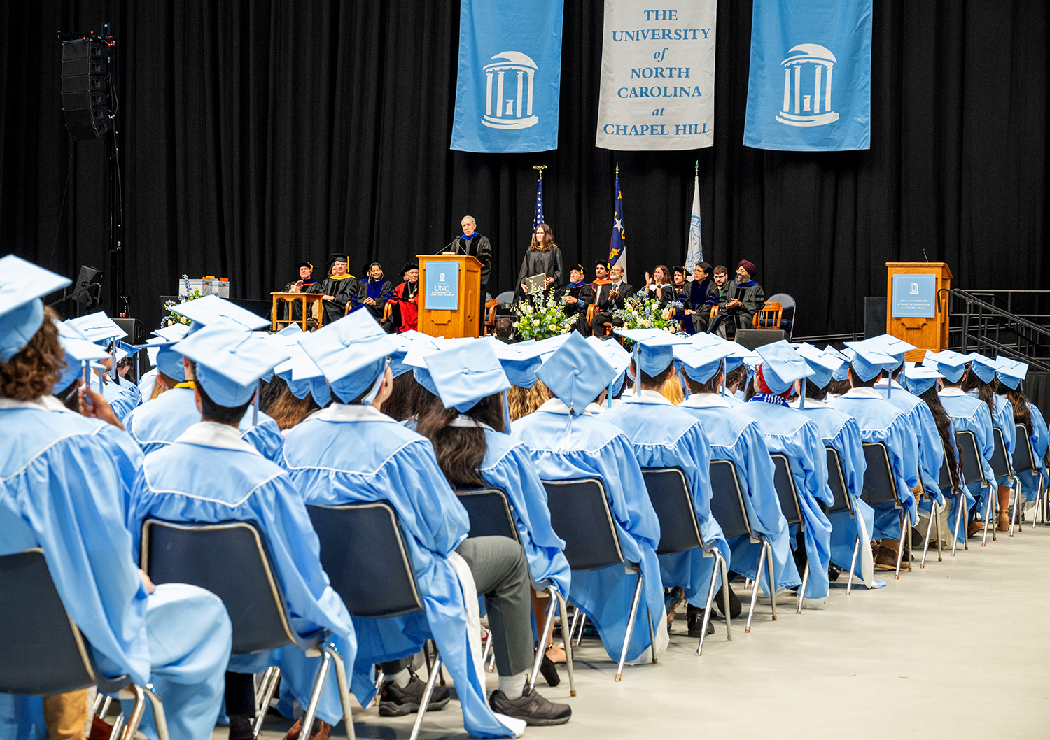 Kevin Jeffay speaks during the 2024 UNC CS Commencement Ceremony