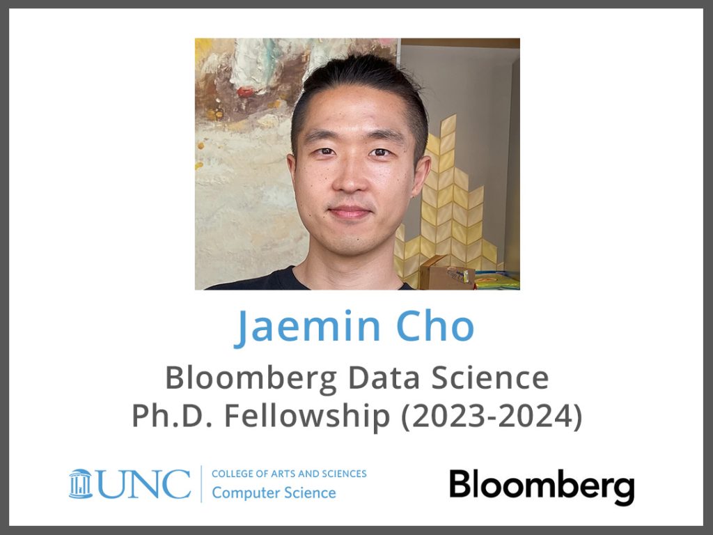 Jaemin Cho earned a Bloomberg Ph.D. Fellowship